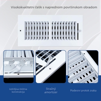 Zračni otvor s rešetkom, dvostrani, od čelika, prilagodljiv HVAC