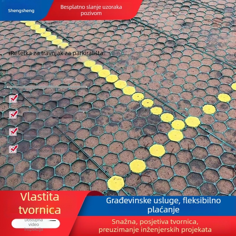 Prilagođene HDPE plastične mreže za travu za vatrogasne prolaze i močvare, veličine 4 cm, 5 cm i 7 cm