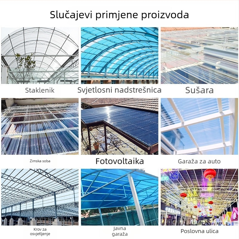 Prozirne polikarbonatne ploče za nadstrešnice i vanjske krovove, otporne i čvrste
