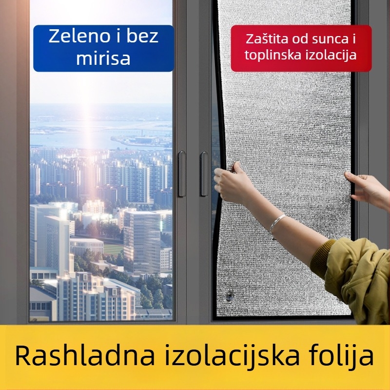 Filmska zaštita od sunca i toplinska izolacija prozora, bez bušenja, roleta za staklenu zimsku sobu, aluminijska folija, potpuno zatamnjenje