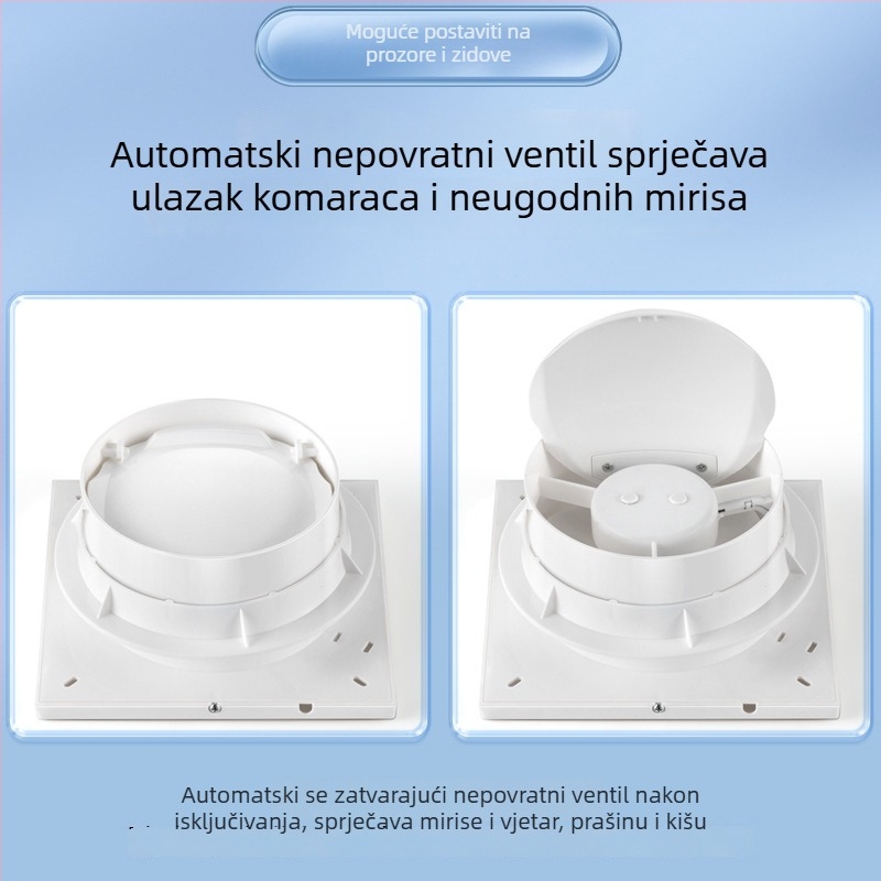 Yue Niu zidni ventilator za kupaonicu i kuhinju, snažna kućna ventilacija