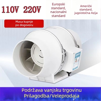 Kanalni ventilator za kuhinju i kupaonu, 6–8 inča, snažan