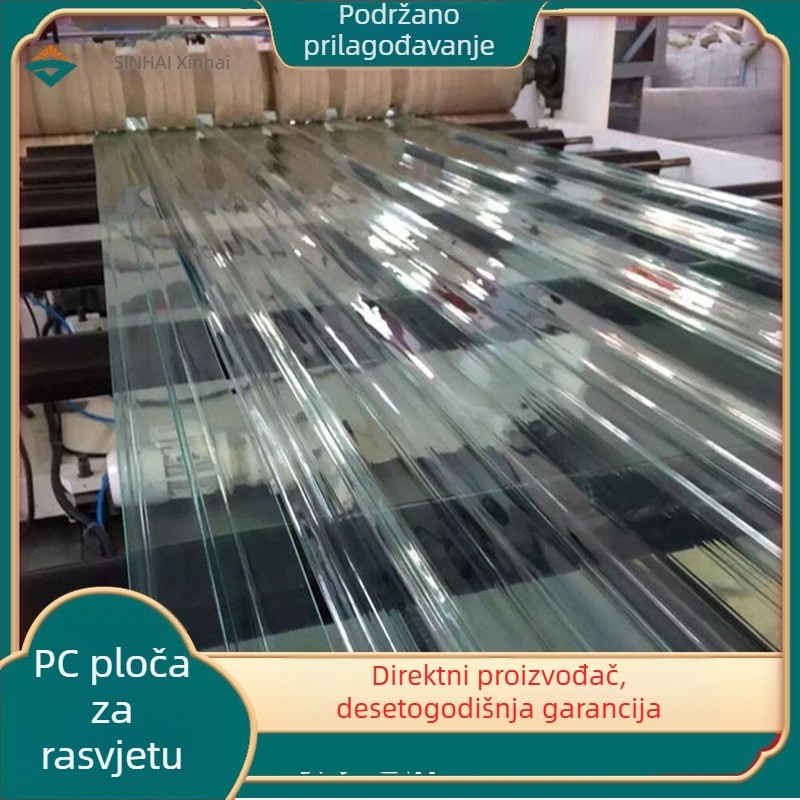 Prozirni PC valoviti panel za rasvjetu, tip 840/900, vatrootporan