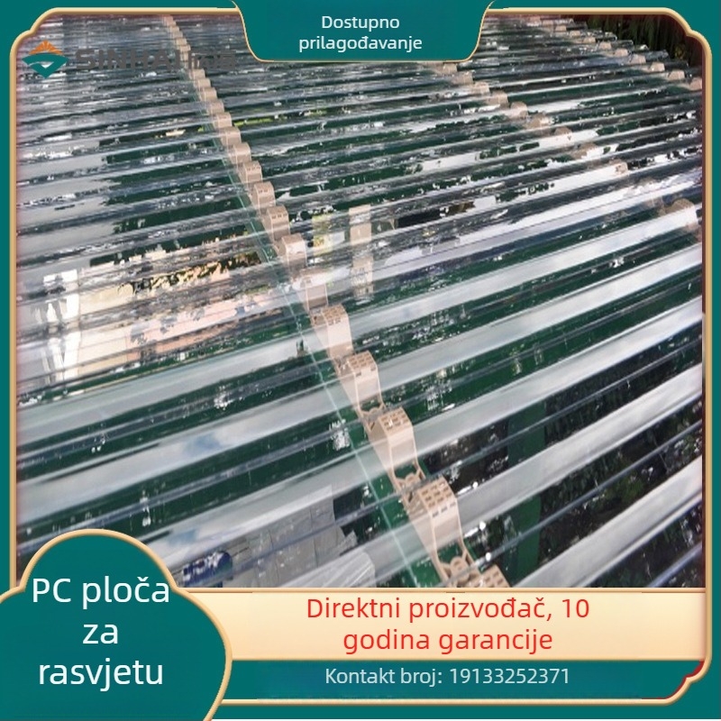 Prozirni PC valoviti panel za rasvjetu, tip 840/900, vatrootporan