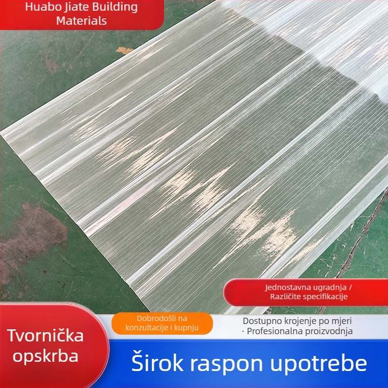 FRP prozirne krovne ploče za staklenik, prozirne ploče od vlaknastog stakla za osvjetljenje, toplinska izolacija, visoka prozirnost