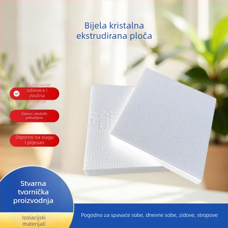 Bijela kristalna ploča za podno grijanje, izolacija vanjskih zidova, otporna na vlagu, izolacija sunčane sobe, ekstrudirana ploča XPS