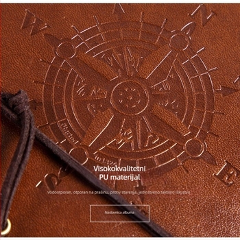 Kožni DIY fotoalbum, ručno izrađeni ljepilni fotoalbum za parove, pomorska tema, memorijalni album za parove.