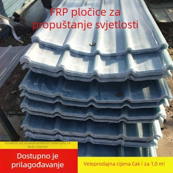 FRP prozirne ploče za staklenike, valovite ploče za osvjetljenje, širine 1,0 m, 1,2 m i 1,5 m