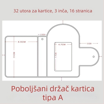 Personalizirani mini fotoalbum s pretincem za kartice, 3-inčni album, držač i klips za kartice