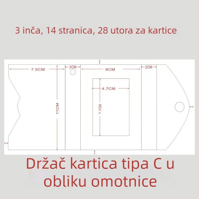 Personalizirani mini fotoalbum s pretincem za kartice, 3-inčni album, držač i klips za kartice