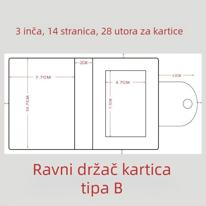 Personalizirani mini fotoalbum s pretincem za kartice, 3-inčni album, držač i klips za kartice