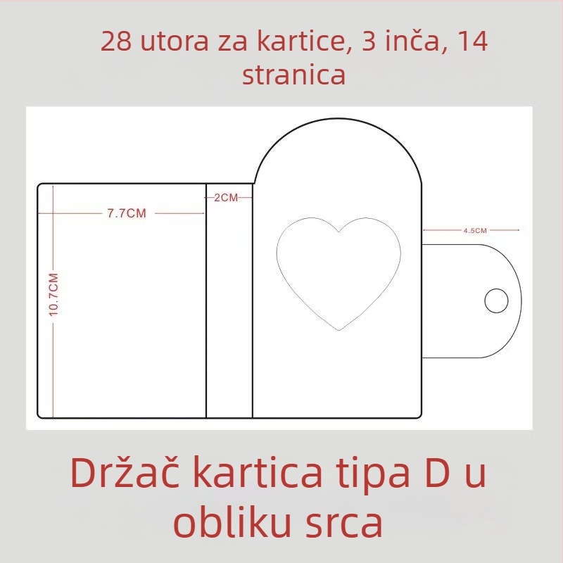 Personalizirani mini fotoalbum s pretincem za kartice, 3-inčni album, držač i klips za kartice