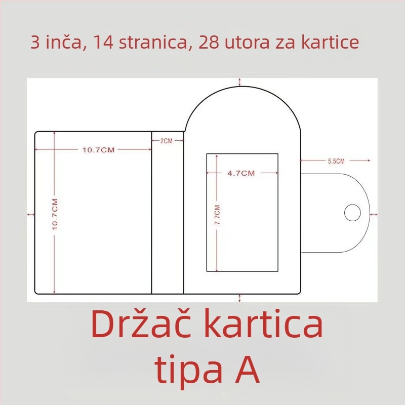 Personalizirani mini fotoalbum s pretincem za kartice, 3-inčni album, držač i klips za kartice