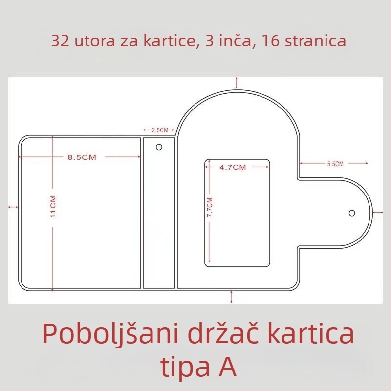 Personalizirani mini fotoalbum s pretincem za kartice, 3-inčni album, držač i klips za kartice