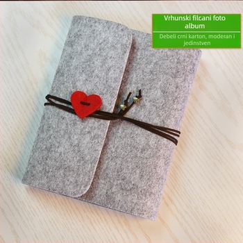 Filc fotoalbum DIY, koreanskog stila samoljepljivi fotoalbum, dar, u tri veličine: veliko, srednje, malo, 60 stranica