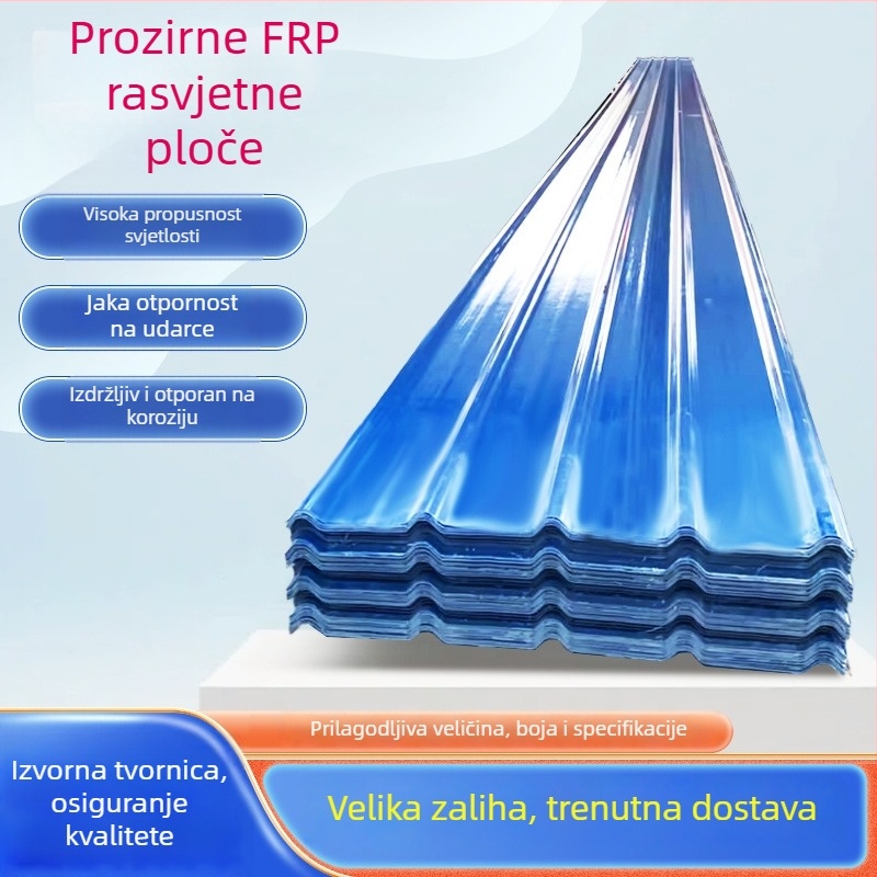 FRP prozirne ploče za osvjetljenje u staklenicima - otporne na tuču, propuštaju svjetlo, valovite