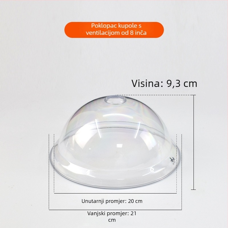 Kružni prozirni plastični poklopac za hranu, poklop za kruh i kolače, otporan na toplinu, čuva svježinu