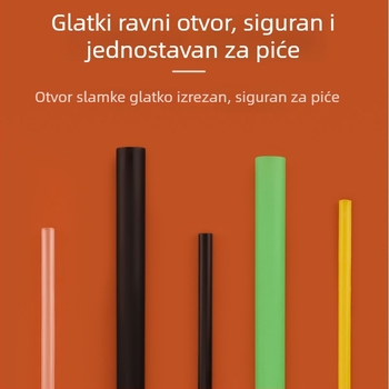 Prozirne jednokratne slamke, individualno pakirane, šarene, tanke, s oštrim vrhom za napitke