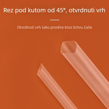 Prozirne jednokratne slamke, individualno pakirane, šarene, tanke, s oštrim vrhom za napitke