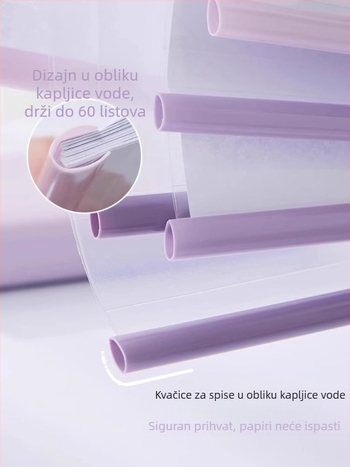 A4 proziran spajalo s polugom, kapljica vode, uspravan, šaren, velika kapaciteta