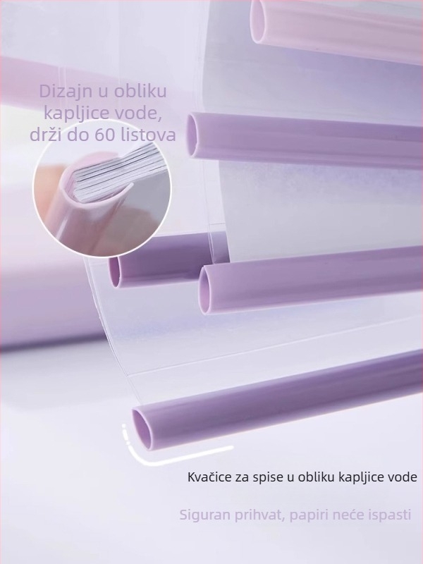 A4 proziran spajalo s polugom, kapljica vode, uspravan, šaren, velika kapaciteta