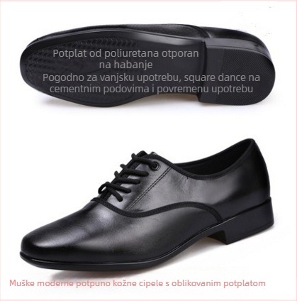 Muške plesne cipele od kože najvišeg sloja s perforacijom za valcer, moderni ples, ples dvorane i kvadratni ples