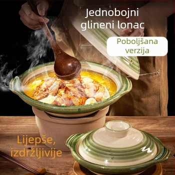 Tradicionalni otporan na visoke temperature plitki keramički lonac za rižu i japanski suhi način kuhanja, pogodan za plinski i električni štednjak