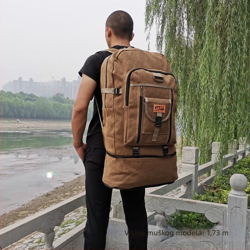 Ruksak od platna velikog kapaciteta, britskog stila, za putovanja i planinarenje, unisex