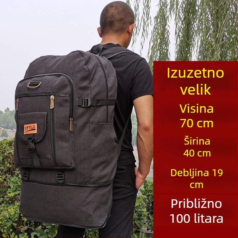 Ruksak od platna velikog kapaciteta, britskog stila, za putovanja i planinarenje, unisex
