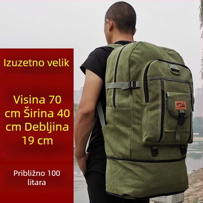 Ruksak od platna velikog kapaciteta, britskog stila, za putovanja i planinarenje, unisex