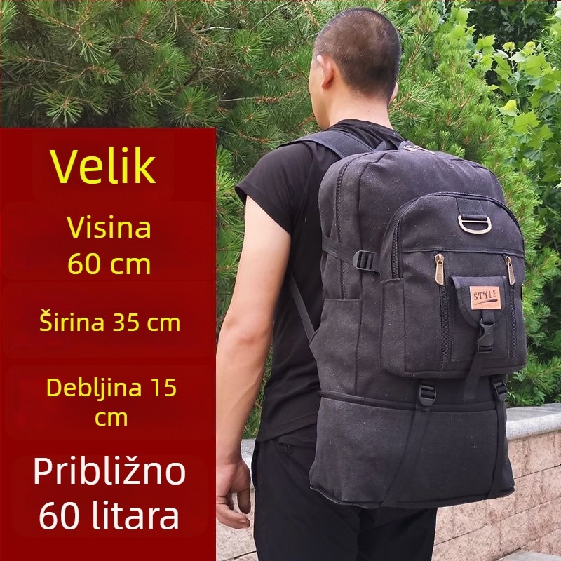 Ruksak od platna velikog kapaciteta, britskog stila, za putovanja i planinarenje, unisex