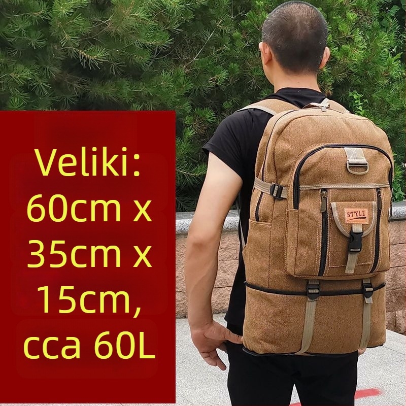 Ruksak od platna velikog kapaciteta, britskog stila, za putovanja i planinarenje, unisex