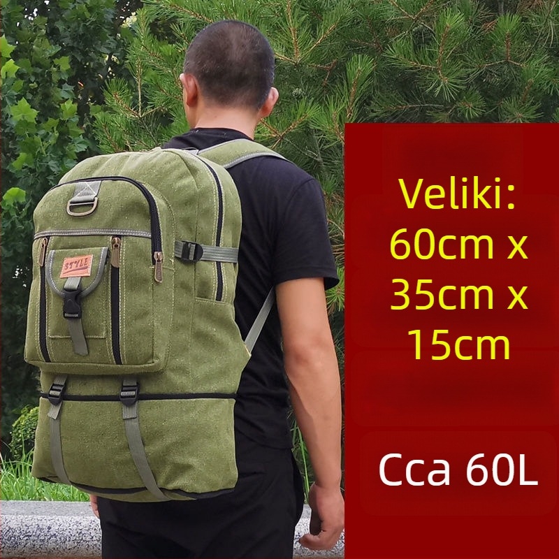Ruksak od platna velikog kapaciteta, britskog stila, za putovanja i planinarenje, unisex