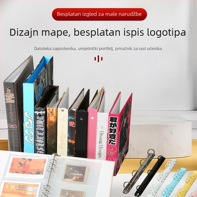 Album za kartice sa zvjezdanim motivom, proziran prostor za kartice i Polaroid razglednice