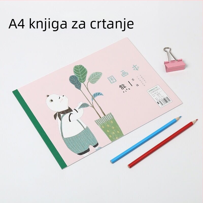 A4 dječji crtani blok s naljepnicama – prazne stranice, umjetnički dnevnik