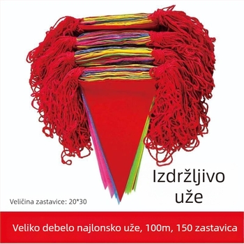 Trobojne trokutaste zastavice – vanjska dekoracija za vjenčanja, dvorište i proslave