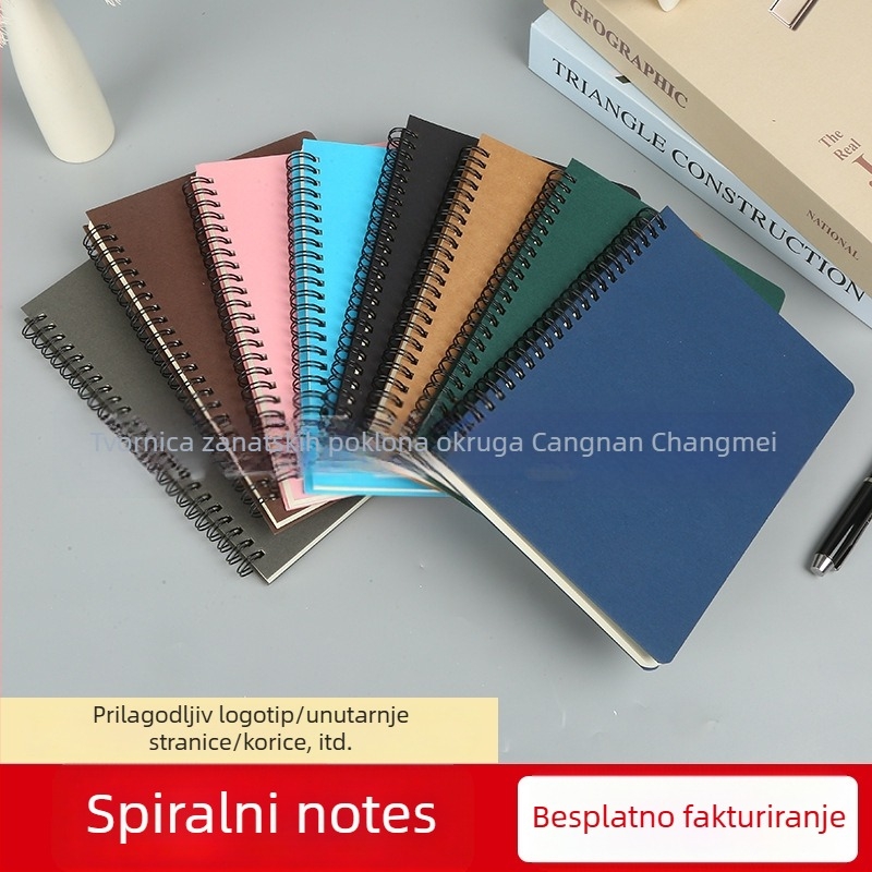 Bilježnica s omotom od kraft papira, spiralno povezivanje, prilagođeni logotip, za predškolce, dostupne veličine A4, A5, B5 i A6