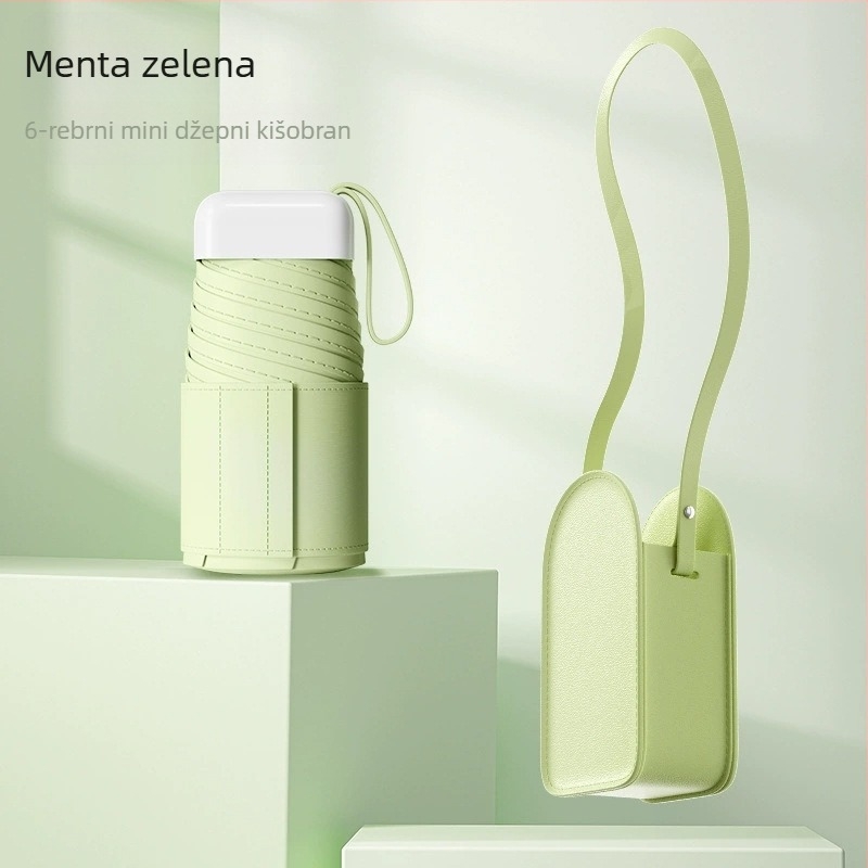 Prilagođena kompaktna crossbody torba sa zaštitom od sunca i kiše, mini sklopivi UV kišobran