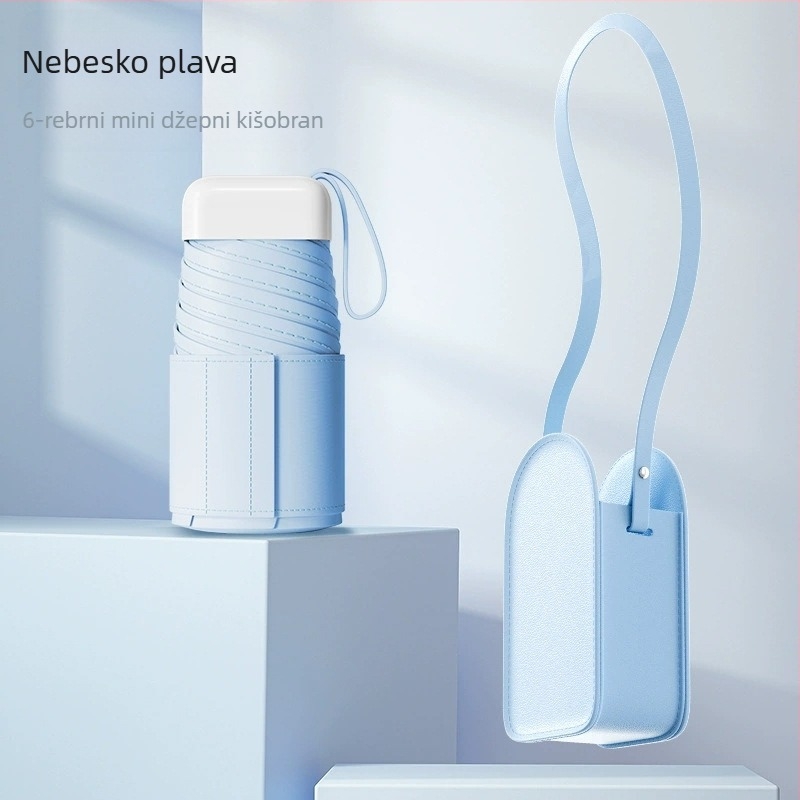 Prilagođena kompaktna crossbody torba sa zaštitom od sunca i kiše, mini sklopivi UV kišobran