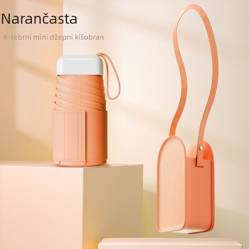 Prilagođena kompaktna crossbody torba sa zaštitom od sunca i kiše, mini sklopivi UV kišobran