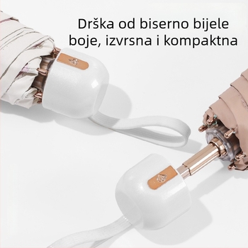 6-ribu šareni kapsulni kišobran za žene, kompaktan i lagan, UV zaštita, dvostruka upotreba za sunce i kišu, mogućnost tiskanja logotipa
