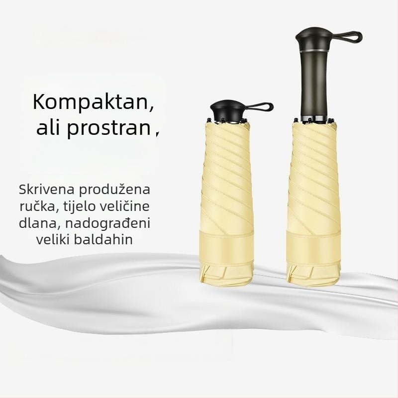 Izuzetno lagani mini kišobran za sunce s skrivenim izvlačnim držačem, dvostruka upotreba za sunce i kišu, poslovni poklon
