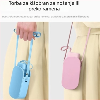 Ultra lagani petokraki kišobran, mini džepni plosnati kišobran, dvostruka namjena, prijenosna zaštita od sunca