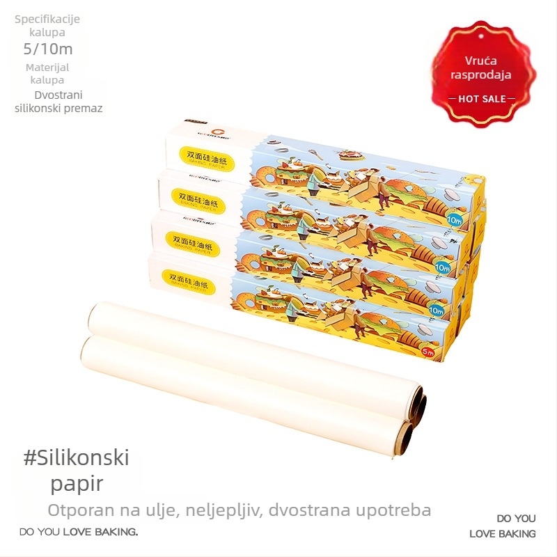 Hrana od silikonskog masnog papira za kućnu upotrebu — papir za upijanje masnoće za roštilj, pečenje, pećnicu i air fryer.