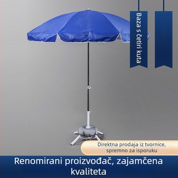 Veliki vanjski suncobran s bazom napunjenom vodom i reklamnom bazom, plastična sklopiva baza