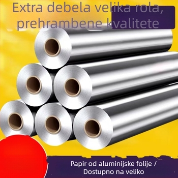 Jednokratna debela aluminijska folija za roštilj i pećnicu, prehrambena kvaliteta, rola folije, reciklabilna i višekratna za upotrebu