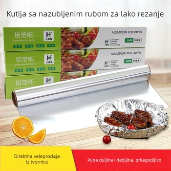 Aluminijski folijski listovi za roštiljanje i pečenje, 100 listova, otporni na visoke temperature