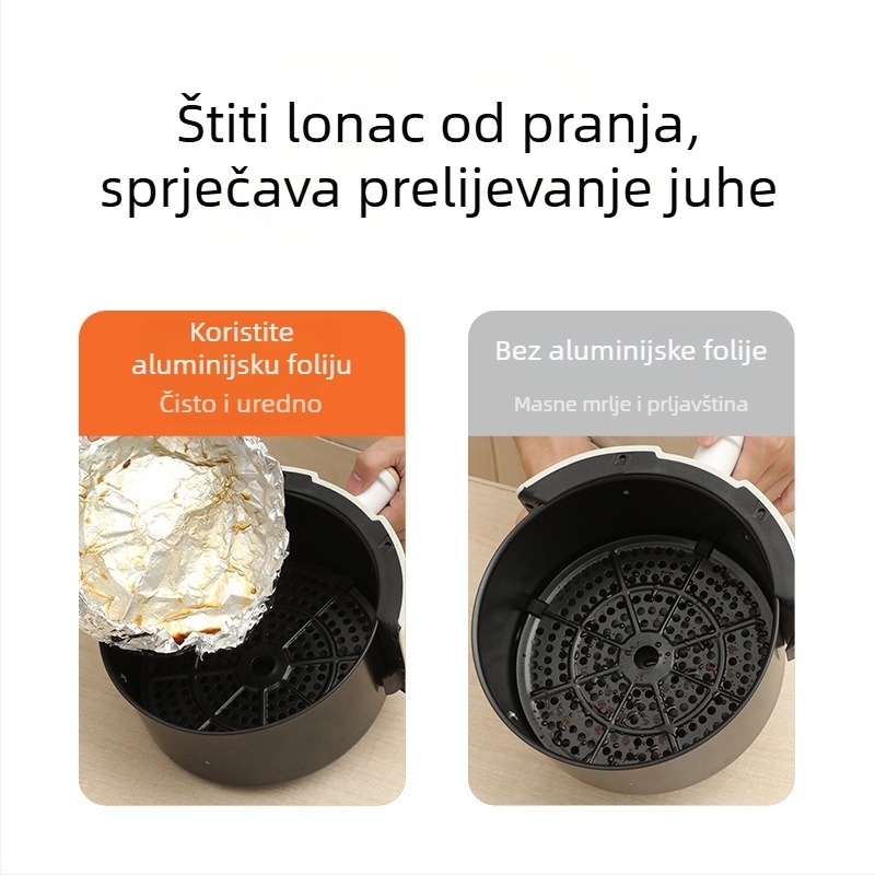 Quishida rola aluminijske folije, širina 30 cm, debljina 20 mm, jednokratna upotreba, za pečenje i prženje