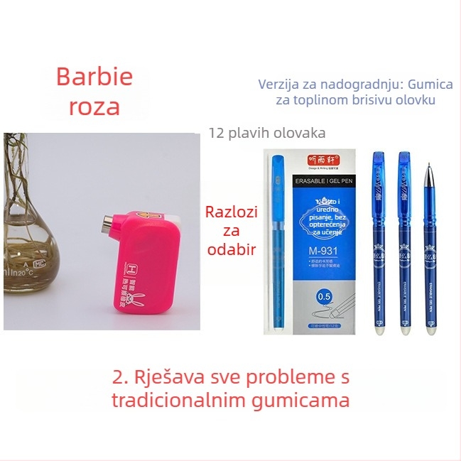 Inteligentna punjiva gumica za termički izbrisivo pero