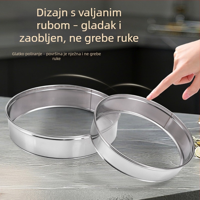 Sito za brašno s finom mrežom, nehrđajući čelik, za pečenje